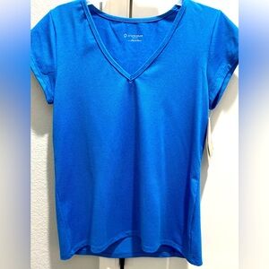 Stonewear Cobalt Blue Striped Sportee Short Sleeve V-neck Pullover Top Shirt S